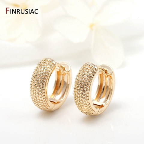 Fashion Gold Plated Hoop Earrings For Women Girls Jewelry Simple Round Earring Accessories Wholesale ► Photo 1/6