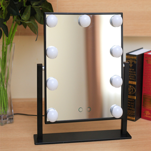Table Cosmetic Mirror With light Bulb Professional Beauty Mirror HD Comb Illuminated Mirror Cosmetic Mirror Make-up Mirror ► Photo 1/6