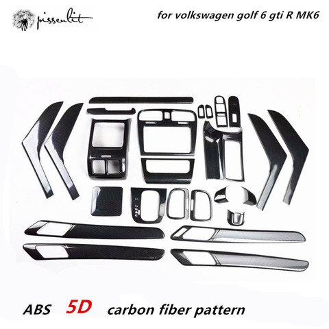 Interior trim 5D for Volkswagen Golf 6 MK6 2009-2013 car Accessories Carbon Fiber Center Console for Golf mk6 Car stickers ABS ► Photo 1/6