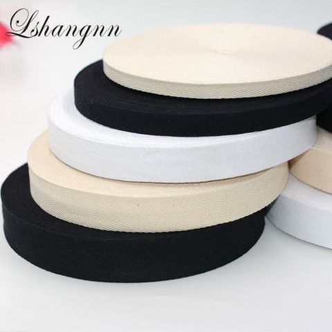 New 50Yards Eco-Friendly 100% Cotton Ribbon High Tenacity Belt Bag Lable Ribbon Sewing Tape Bias Binding DIY Crafts Accessories ► Photo 1/6