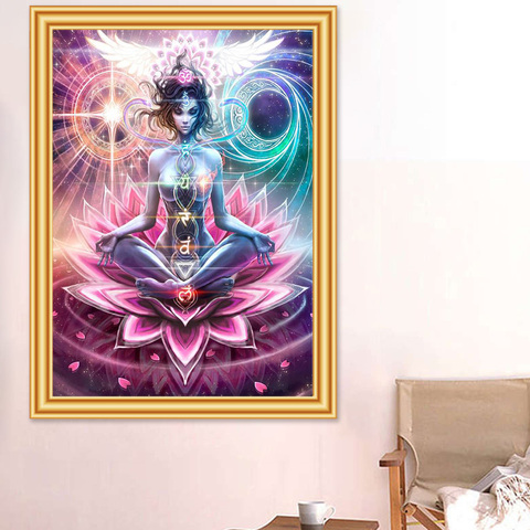 5D DIY Diamond Painting Buddha Cross Stitch Kits Crafts Full Square Round Diamond Embroidery Mosaic Picture of Rhinestones Decor ► Photo 1/6