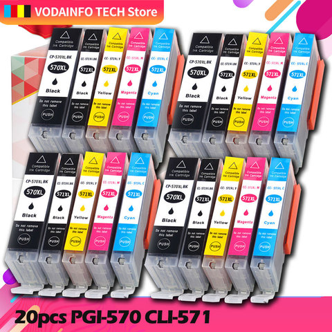 Priner PIXMA MG5750 MG5751 MG6851 MG6852 TS6050 TS5050 T5051 Wtih PGI 570 CLI 570 compatible ink cartridge for canon ► Photo 1/6