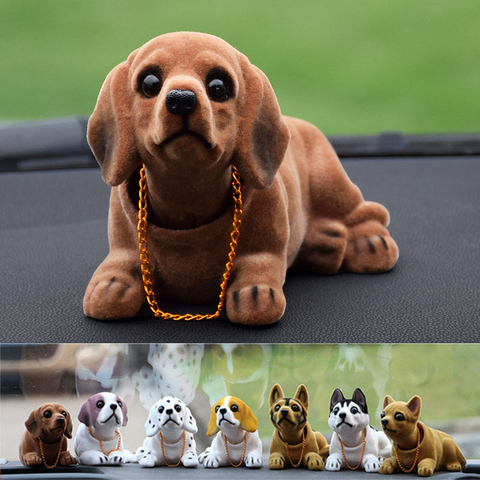 Cute Animal Doll Resin Nodding Sleeping Dog Puppy For Auto Car Dashboard Decor