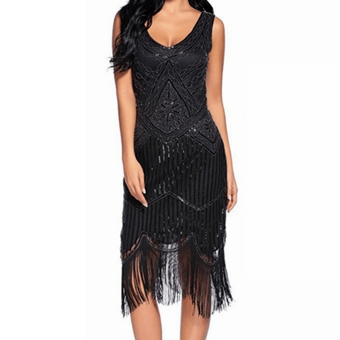 Plus Size 4XL Women's 1920s Vintage Sequin Full Fringed Deco Inspired Flapper Dress Roaring 20s Great Gatsby Dress Vestidos ► Photo 1/6