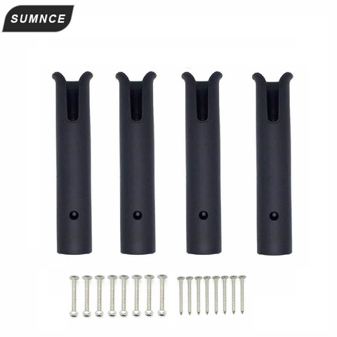 4PCS ABS Black Plastic Fishing Rod Pole Holder Portable Fishing Rod Spinning Accessories Durable Tube Mount Bracket Socket Rack ► Photo 1/6