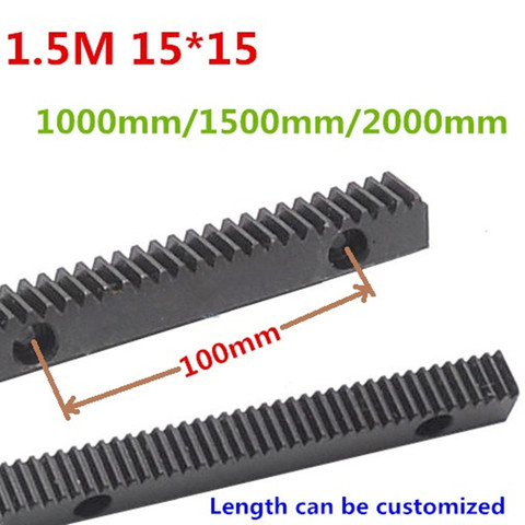 1000mm 1.5Mod 15*15 1000mm 1500mm 2000mm Gear rack Precision cnc rack (straight teeth) Toothed rack cnc machine ► Photo 1/6