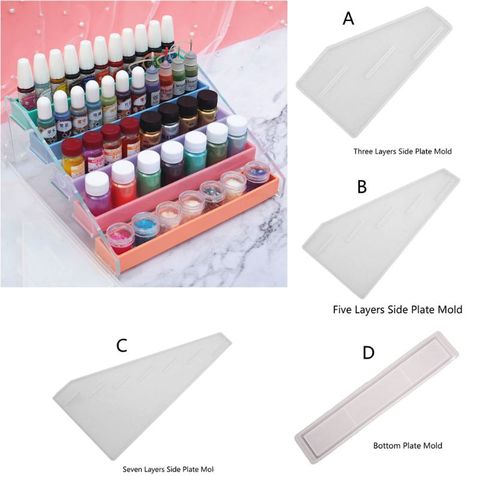 Jewelry Resin Pigment Bottles Storage Silicone Resin Molds Bottle Display Rack Trays Epoxy Casting Molds Art Craft Tools ► Photo 1/6