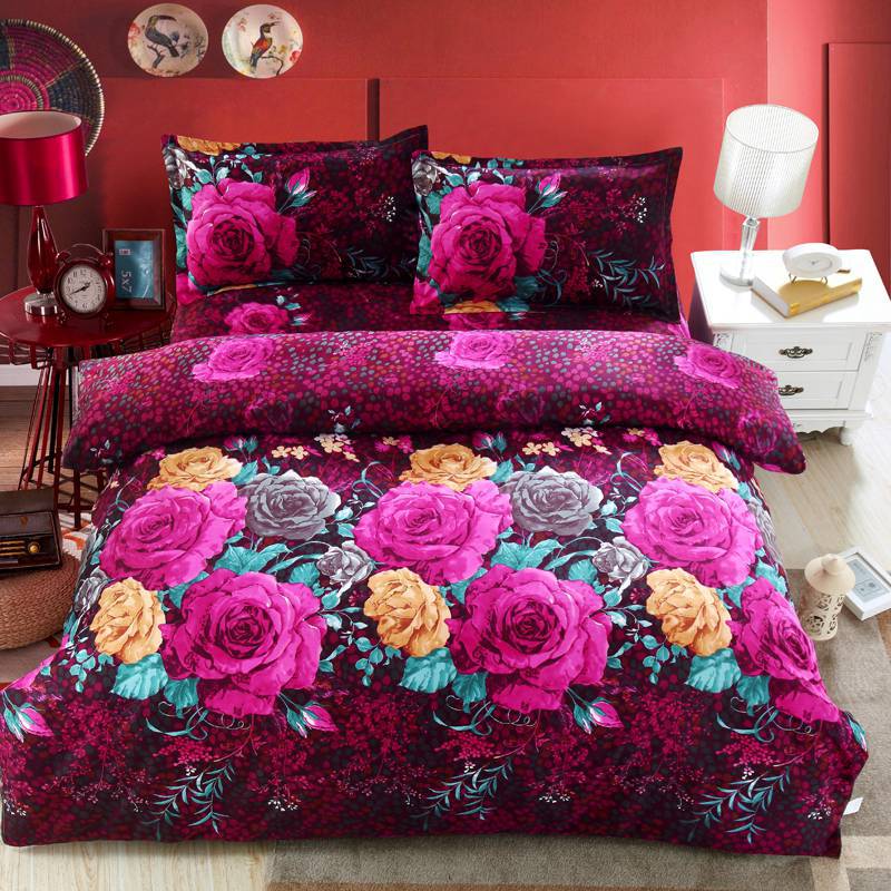 Textile Reactive Print 3d Bedding Sets, Luxury King Size Bed Linens