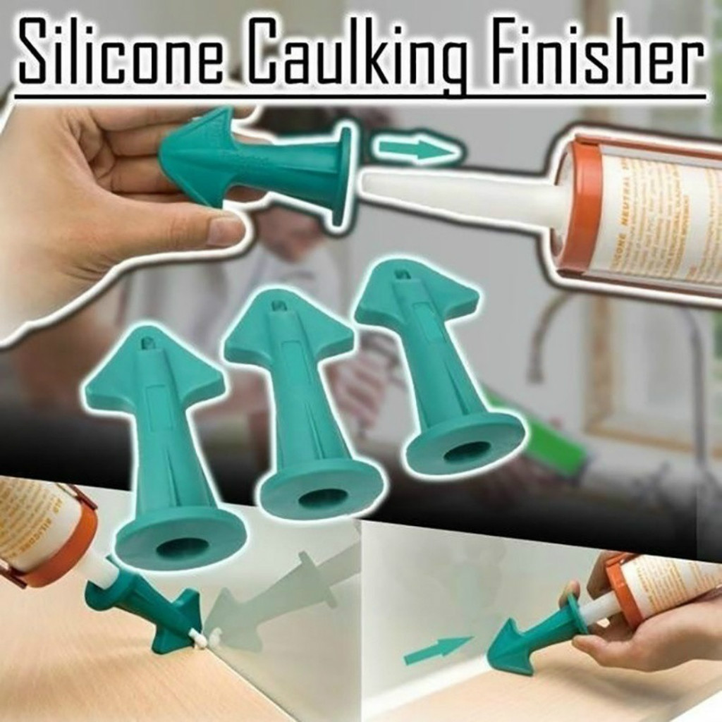 4PCS Caulk Nozzle & Scraper Set Sealant Angle Scraper Silicone Grout Caulk Tools 