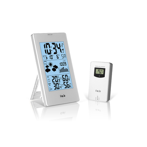 FanJu Indoor Outdoor Thermometer Hygrometer Barometer Wireless Weather Station Alarm Clock Weather Forecaster Station ► Photo 1/6