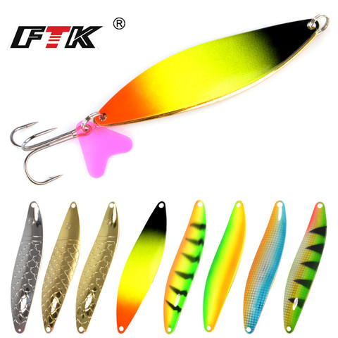 1PC 8 Colors Metal Spinner Fishing Lure Hard Baits Spoon 24g/28g/35g With 1#-1/0# Hook Sequin Paillette Wobbler Pesca Tackle ► Photo 1/6