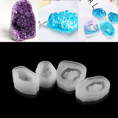 1pcs Crystal Druzy Stone Epoxy Resin Molds UV Resin Silicone Mold For DIY Jewelry Making Resin Crystal Epoxy Casting Mould ► Photo 1/6