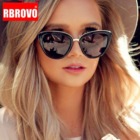RBROVO 2022 New Oversized Sunglasses Women Cateye Retro Glasses for Women Luxury Sunglasses Women Brand Oculos De Sol Feminino ► Photo 1/6
