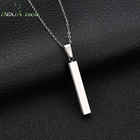 Nextvance Engraved ID Name Date Strip Necklace Personalized Pendant Stainless Steel Necklaces For Lover Friend Birthday Gift ► Photo 1/6