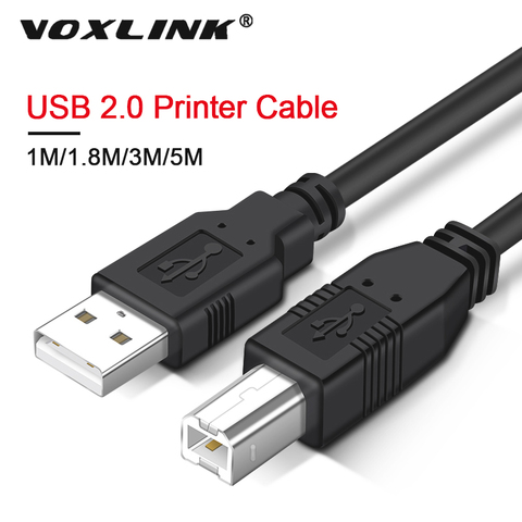 VOXLINK Print Cable Type A to B USB 2.0 Male to Male Printer Cable 1m/1.8m /3m /5m For Camera Epson HP Canon Printer usb Printer ► Photo 1/6