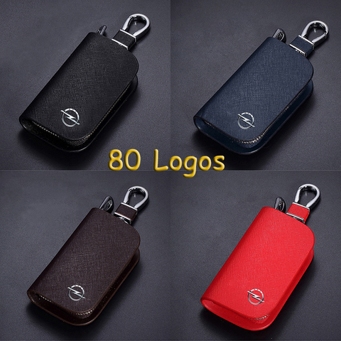 For Ssangyong Daihatsu Alfa Romeo Tesla MiNi Opel Renault Seat Lada KIA Leather Car Key Case Key Cover With Car Logo ► Photo 1/6