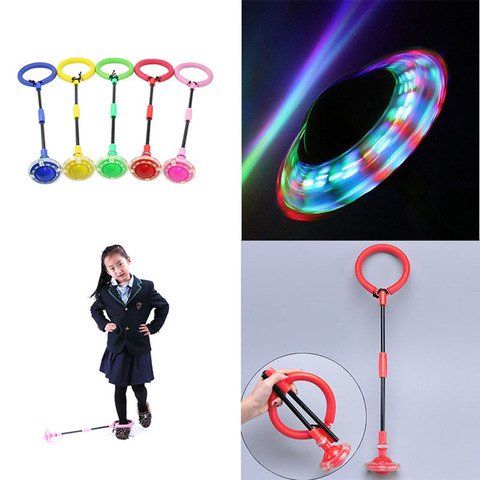 Foldable Flash Wheel One-Foot Jumping Rope Children Fitness Exercise Entertainment Tool Dancing Luminous Glowing Skipping Rope ► Photo 1/6