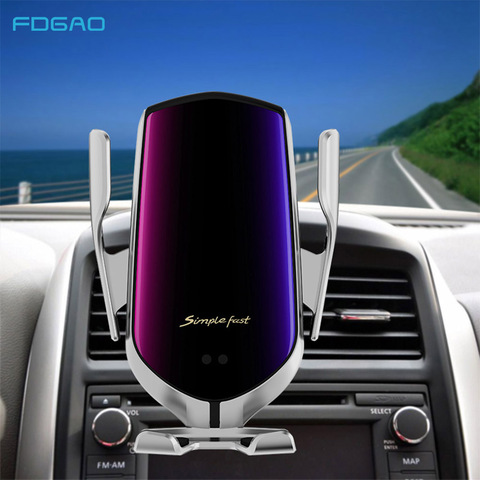 Automatic Clamping Car Wireless Charger 10W Quick Charge for Iphone 11 Pro XR XS Huawei P30 Pro Qi Infrared Sensor Phone Holder ► Photo 1/6