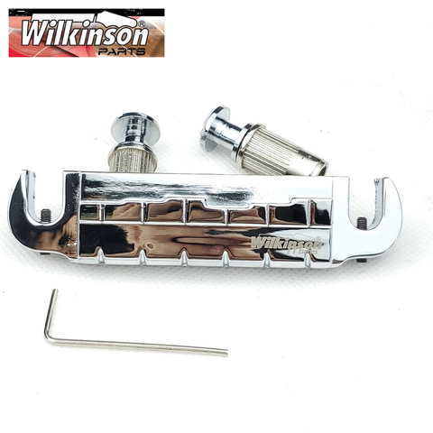 Wilkinson Adjustable Wraparound LP Electric Guitar Bridge Tailpiece Chrome Silver WOGT2 ► Photo 1/5