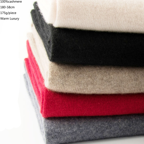 Knitted 100% Cashmere Scarf Women Luxury brand  Men Solid Color Warm Thick Real Soft Long Cashmere Scarf Lady Autumn Winter ► Photo 1/6