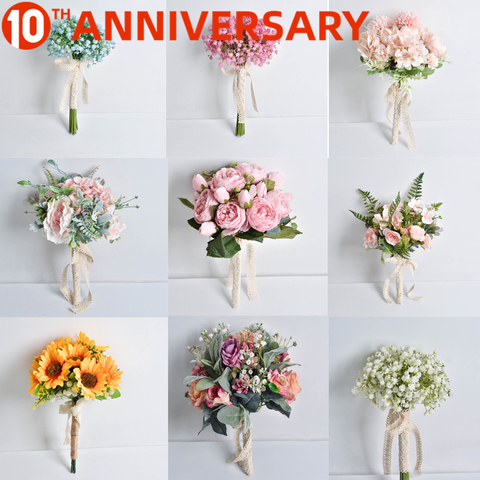 Buy Online Wedding Flowers Bridal Bouquets Ramos De Novia Artificiales 11 8inch 0 2kg Cloth Flower Wedding Accessories Alitools