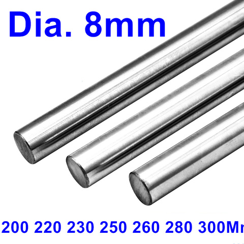 Cylinder Liner Rail Shaft Optical Axis Dia 8Mm 200 220 230 250 260 280 300Mm Hardened Smooth Rods Round Bar ► Photo 1/1