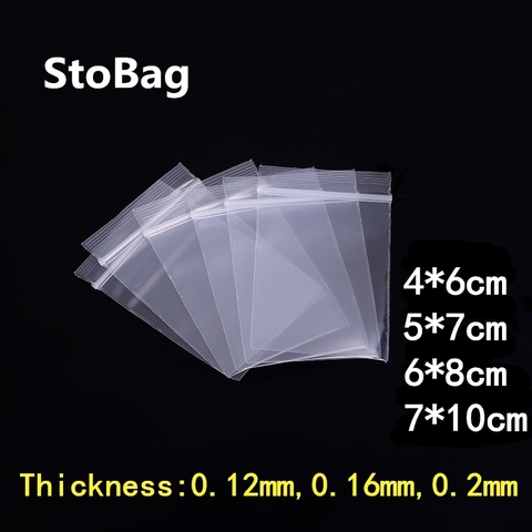 StoBag 100pcs Thick Transparent Small Zip Lock Plastic Bag Zipped Lock Reclosable Jewelry Gift Food Bag Custom Print Logo packag ► Photo 1/6