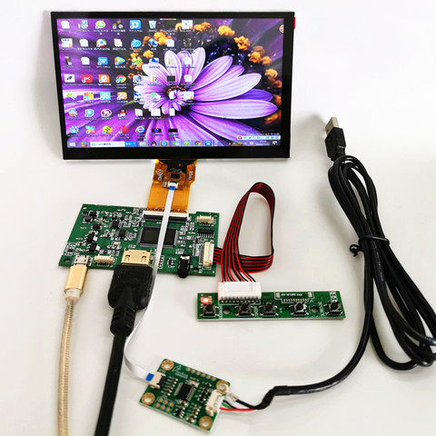 7 inch display capacitive touch module kit 1024x600 IPS HDMI LCD Module Car Raspberry Pi 3 5 point capacitive touch Monitor ► Photo 1/6