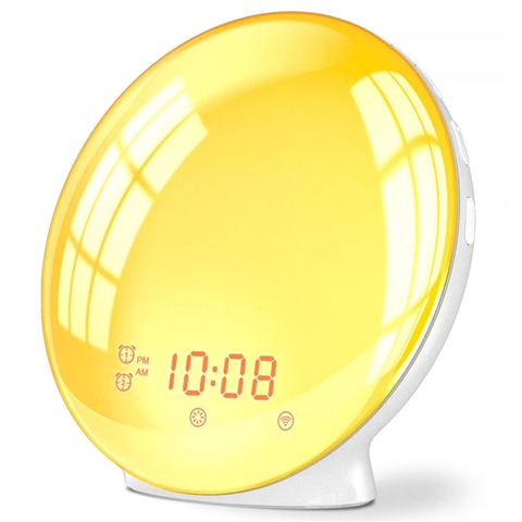 Nature Wake Up Light Digital Alarm Clock Snooze Night Lamp Sunrise Simulation & Sleep Aid Colorful Light With FM Radio ► Photo 1/6