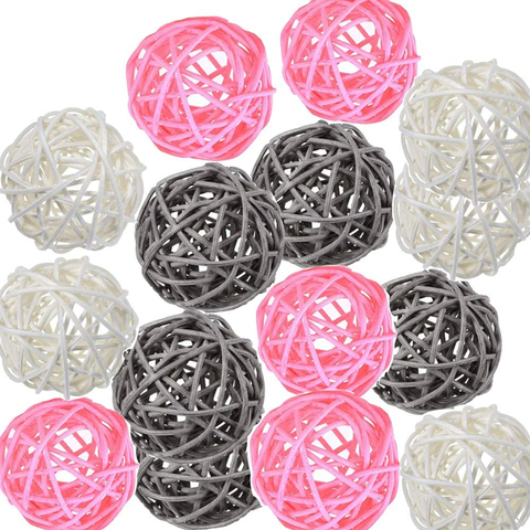 15 Pieces Wicker Rattan Balls Decorative Orbs Vase Fillers for Craft, Party, Wedding Table Decoration, Baby Shower, Aromatherapy ► Photo 1/6