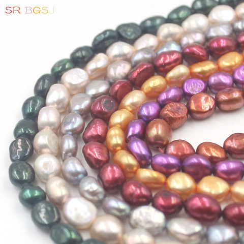 Free Shipping Select by Color 8x10mm Irregular Freeform Shape Freshwater Natural Pearl Beads For Jewelry Making Strand 15