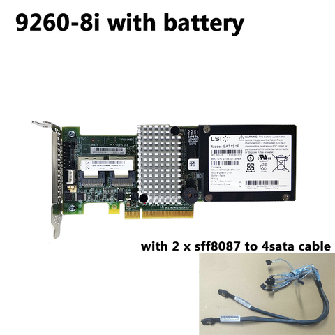 LSI MegaRAID SAS 9260-8i LSI00198 8 port 512MB cache SFF8087 6Gb RAID0.1.5 PCI-E 2.0 X8 Controller Card ► Photo 1/6