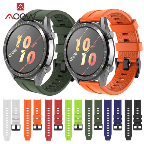 22mm Sport Silicone Watchband for Huawei Honor Magic Watch GT Active Strap Bracelet Band for Samsung Galaxy Watch 46mm Gear S3 ► Photo 1/6