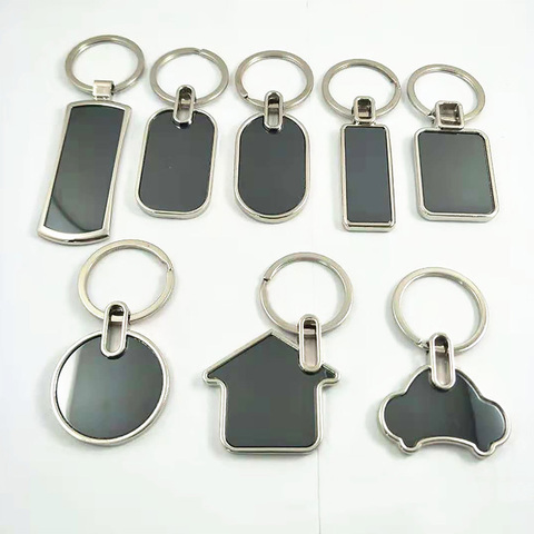 Initial Keychain for Engraving Unisex Creative Car Key Chain Blank Alloy Keyring Advertising Promotional Gifts Lovers Key Ring ► Photo 1/6