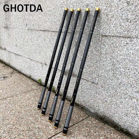 GHOTDA Super Light Hard Carbon Fiber Hand Fishing Pole Telescopic Fishing Rod 3.6M/4.5M/5.4M/6.3M/7.2M Stream Rod ► Photo 1/6