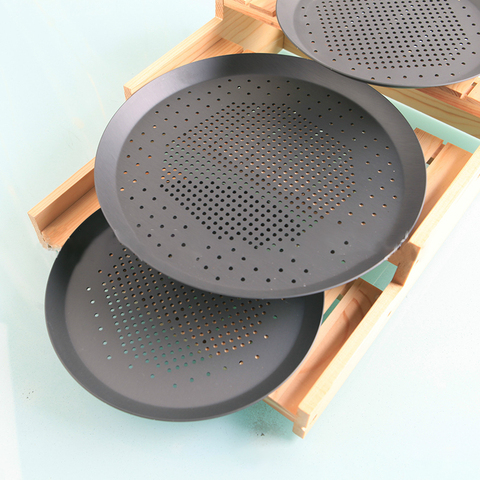 YOMDID Round Pizza Pan Thickening Punching Holes Pizza Pie Pan Mold Aluminium Alloy Pancake Baking Trays Kitchen Bakeware ► Photo 1/5