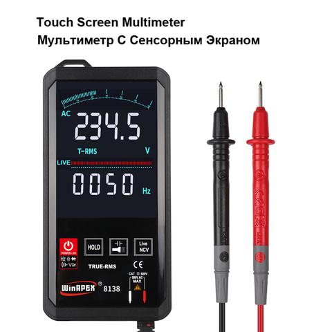 Touch Screen Multimeter Automatic Digital Multimeter 6000 Counts Intelligent Scanning AC DC Measurement NCV True RMS Measurement ► Photo 1/6