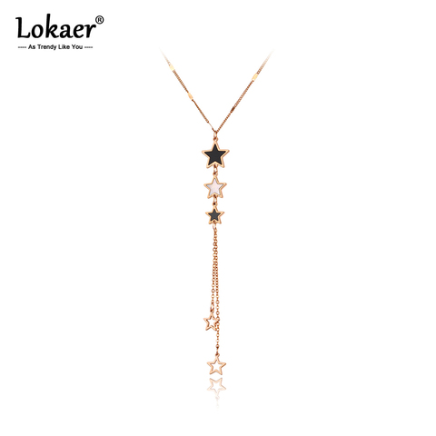 Lokaer New Titanium Stainless Steel Acrylic & Shell Star Choker Necklaces For Women Trendy Bohemia Charm Pendant Necklace N20229 ► Photo 1/6