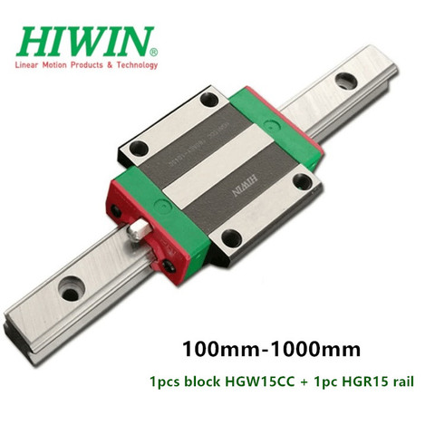 original HIWIN xy table 1pc flange slide block carriage HGW15CC + 1pc HGR15 linear guide rail 15mm guideway set for CNC parts ► Photo 1/6