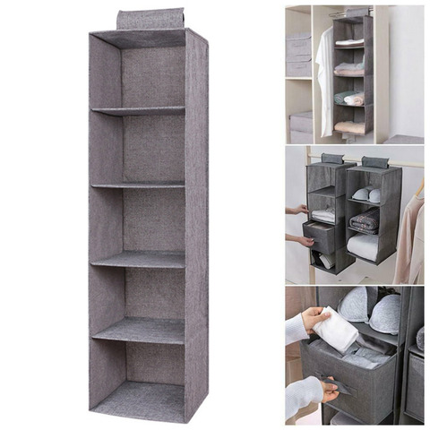 3 4 5 Layers Washable Closet Organizer Wardrobe Cloth Shelves Hanging Rack Storage Bags with Hook and Loops for Clothes Socks ► Photo 1/6
