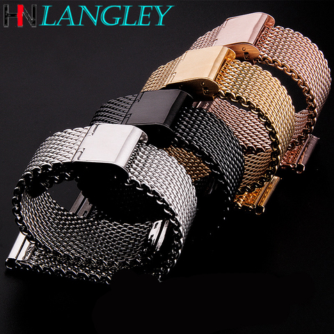 Fine Mesh Watch Band Stainless Steel Milanese Strap Mesh Wristband 1.0 Wire Buckle Strap Watch Accessories 18mm 20mm 22mm 24mm ► Photo 1/4