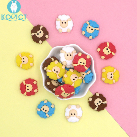 Kovict 5/10 pcs 23mm cute mini sheep Silicone Beads Animal Baby Teether Infant Teething Bead For DIY Necklace Accessories Toy ► Photo 1/6