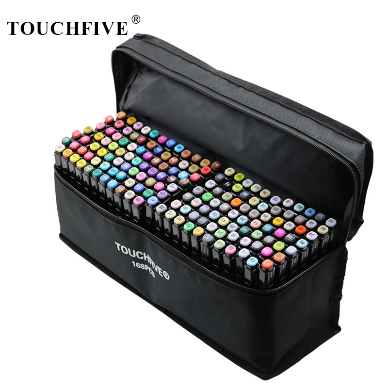 Generic Touch Five 80 Colors Art Sketch Drawing Twin Marker, Black