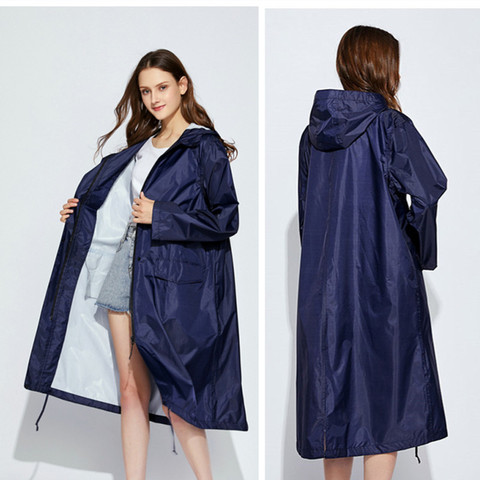 Long Raincoat Women Men Waterproof Windproof Hooded Light  Hiking Rain Coat Ponchos Jacket Cloak Raingear Chubasqueros Mujer ► Photo 1/6