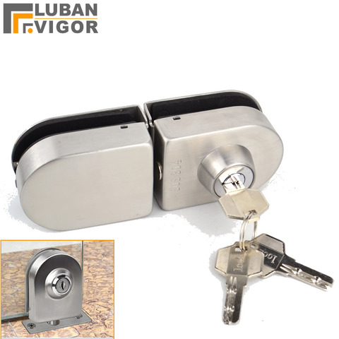 304 Stainless steel Glass Door Lock bolt Latch,With key,for single or double glass door, easy to install, Frameless glass door ► Photo 1/4