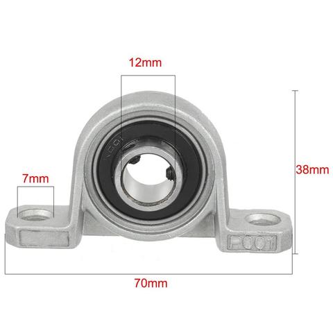 2Pcs Pillow Block Bore KP001 12mm Inner Diameter Zinc Alloy Metal Ball Bearing 12MM KP001 ► Photo 1/5