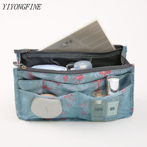 YIYONGFINE Organizer Insert Bag, Women Nylon Travel Insert Organizer, Handbag, Purse, Large Iiner Lady Make Up Bag, Cosmetic Bag ► Photo 1/6