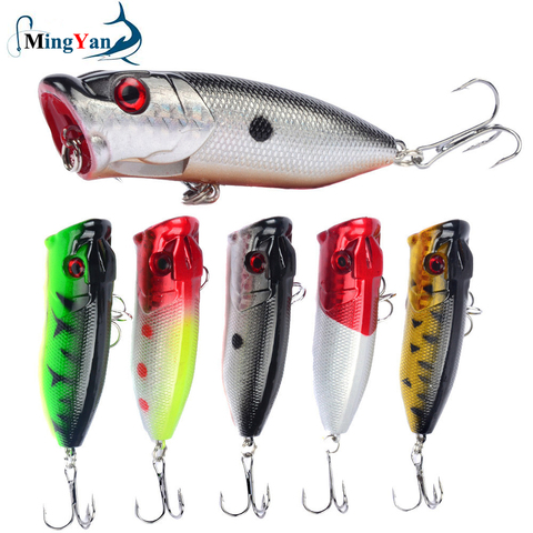 1pcs Fishing Lures Topwater Popper Bait 6.5cm 12g Hard Bait Artificial Wobblers Plastic Fishing Tackle with 6# Hooks ► Photo 1/6