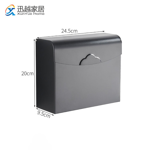 Bathroom Fixture Hardware Shelf Silver Black Non-perforated Tissue Holder Wall-mounted Hand Towel Tray 00PTH0701 ► Photo 1/2