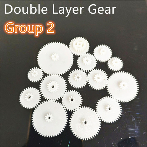 All kinds M0.5 Plastic Teeth Double Layer Gears Reduction Gear Group 2 Deck DIY Toy Robot Car Helicopter Parts Dropshipping ► Photo 1/3